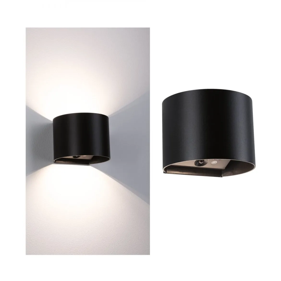 Paulmann 71284 LED Akku Wandleuchte Nyora rund IP44 3000K schwarz Bewegungsmelder