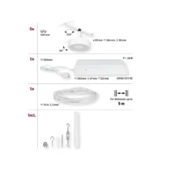 Paulmann 94477 LED Basisset Circle 12V 3000K Weiß matt Chrom
