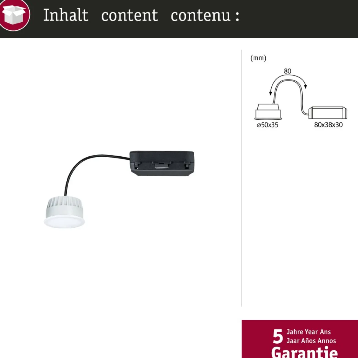 Paulmann 92451 LED Coin Zigbee Tunable White 530lm 2200-6500K dimmbar
