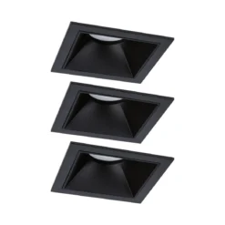 Paulmann 93125 LED Cole Coin Basisset eckig 3er-Set 2700K Schwarz 3-Step-Dim IP44