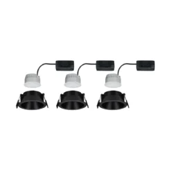 Paulmann 94869 LED Cole Coin Basisset 3er-Set 2700K schwarz 3-Step-Dim IP44