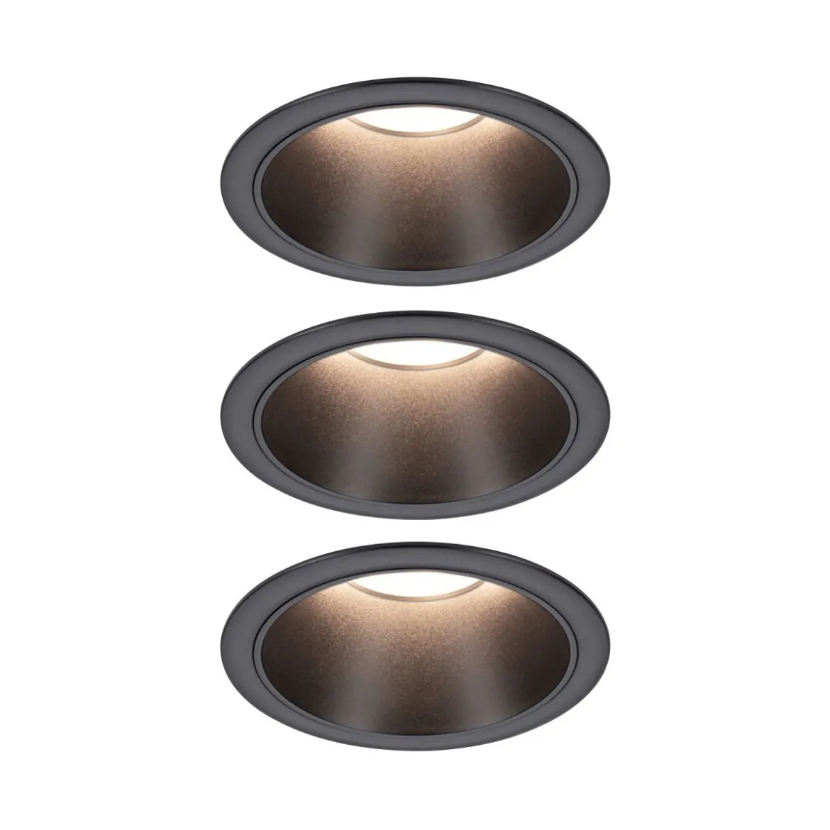 Paulmann 94869 LED Cole Coin Basisset 3er-Set 2700K schwarz 3-Step-Dim IP44