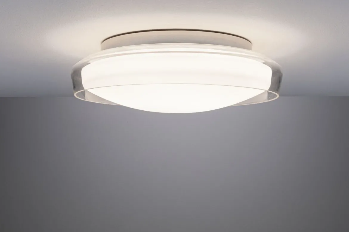 Paulmann 71075 LED Deckenleuchte Luena 35cm Glas Chrom 3000K IP44