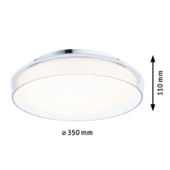 Paulmann 71075 LED Deckenleuchte Luena 35cm Glas Chrom 3000K IP44