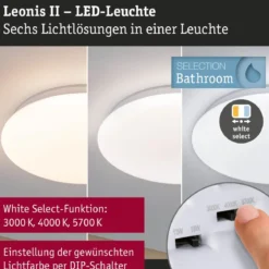 Paulmann 75406 LED Deckenleuchte Leonis 3000-5700K IP44 Weiß