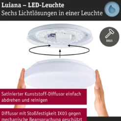 Paulmann 75408 LED Deckenleuchte Luiana 3000-5700K IP44 Weiß