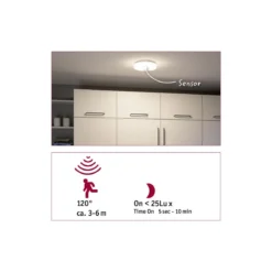 Paulmann 75409 LED Deckenleuchte Luiana Bewegungsmelder 3000-5700K IP44 Weiß