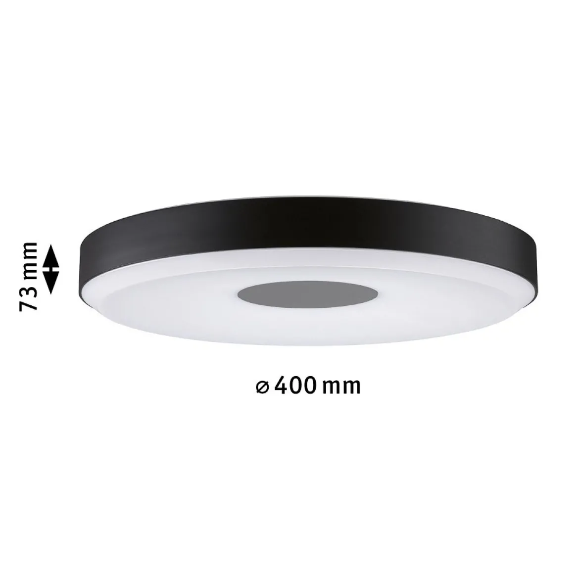 Paulmann 79518 LED Deckenleuchte Puric Pane 400mm 2700K Schwarz Grau dimmbar