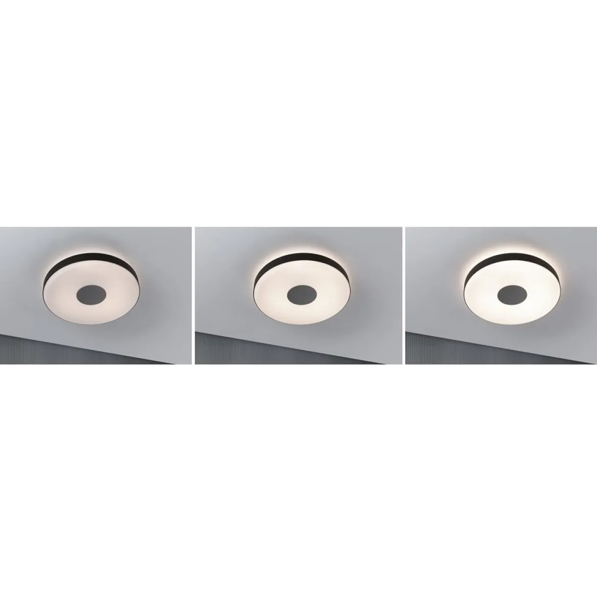 Paulmann 79518 LED Deckenleuchte Puric Pane 400mm 2700K Schwarz Grau dimmbar