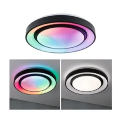Paulmann 70545 LED Deckenleuchte Rainbow Regenbogeneffekt RGBW 475mm Schwarz Weiß