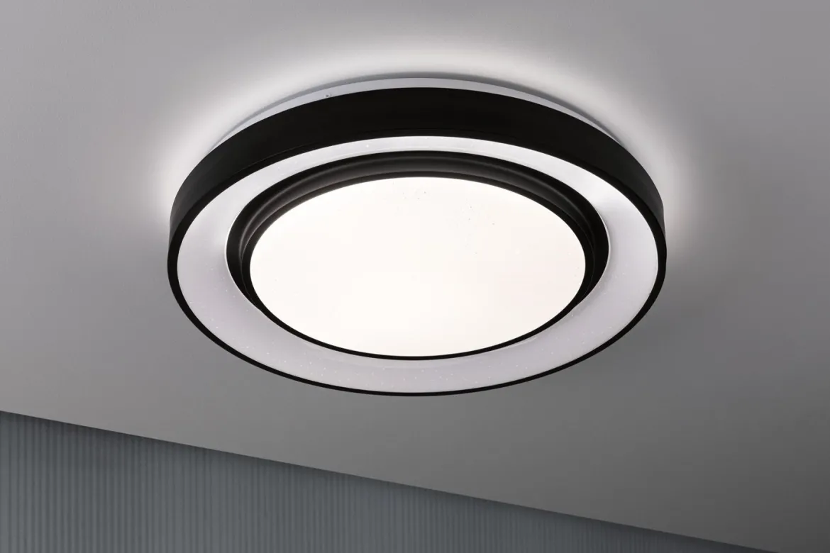 Paulmann 70545 LED Deckenleuchte Rainbow Regenbogeneffekt RGBW 475mm Schwarz Weiß