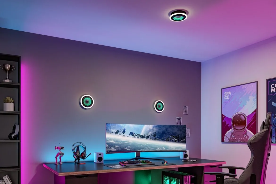 Paulmann 71037 LED Deckenleuchte Spaceglow Two RGB Tunable White dimmbar schwarz