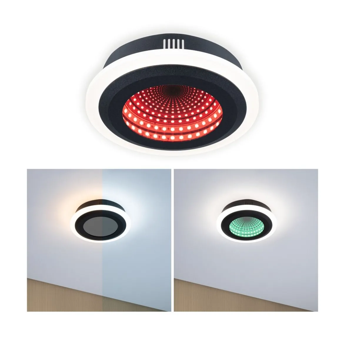 Paulmann 71037 LED Deckenleuchte Spaceglow Two RGB Tunable White dimmbar schwarz
