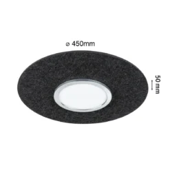 Paulmann 79996 LED Deckenleuchte Smart Home Zigbee Tulga Backlight Tunable White Filz anthrazit
