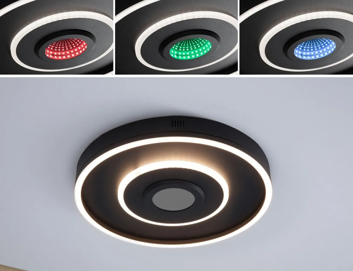 Paulmann 71039 LED Deckenleuchte Spaceglow Four RGB Tunable White dimmbar schwarz