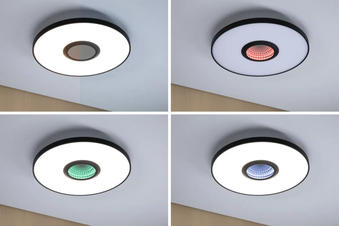 Paulmann 71038 LED Deckenleuchte Spaceglow Three RGB Tunable White dimmbar schwarz