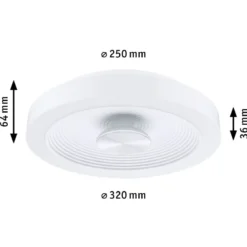 Paulmann 71177 LED Deckenleuchte Volea 3000K dimmbar Weiß Silber IP44