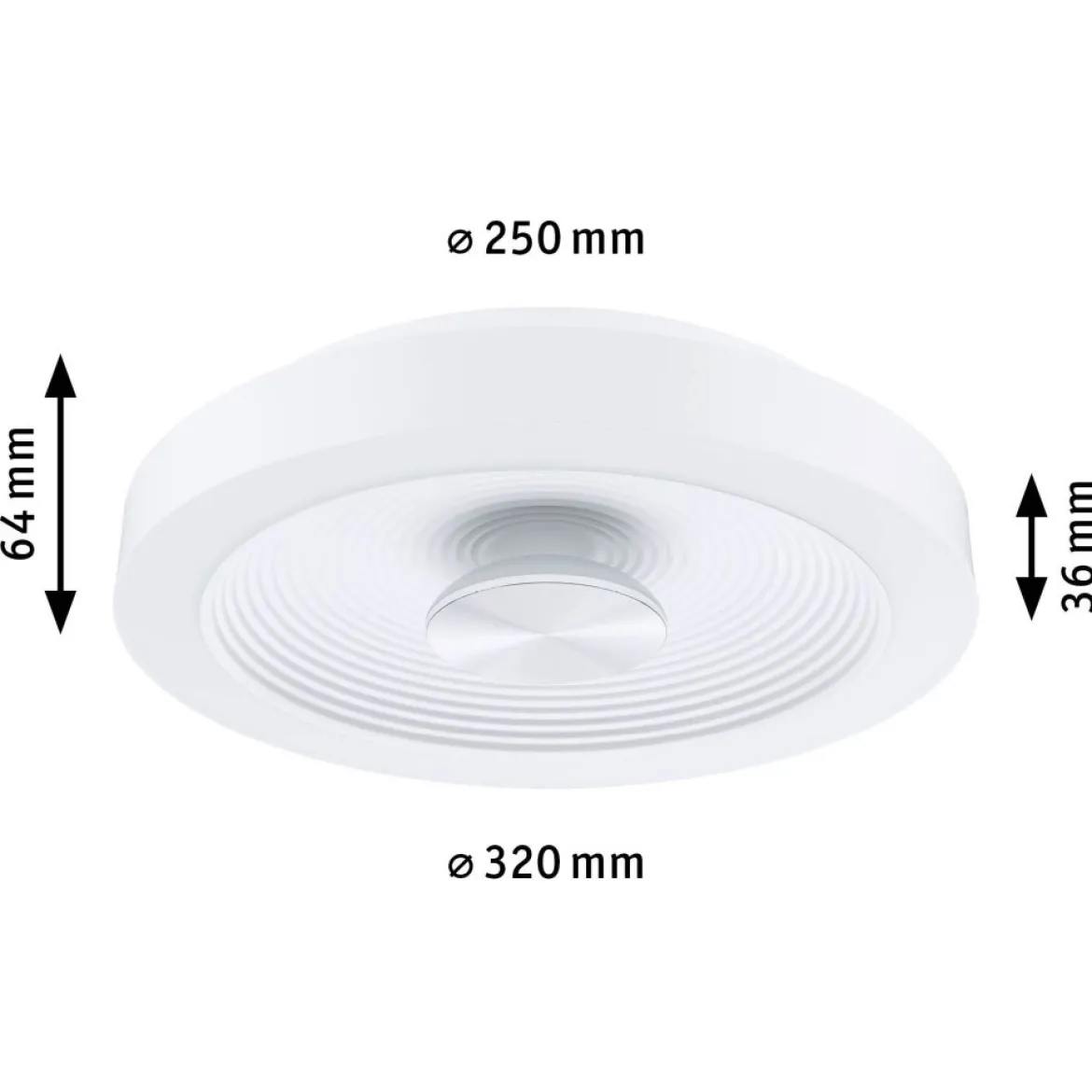 Paulmann 71177 LED Deckenleuchte Volea 3000K dimmbar Weiß Silber IP44