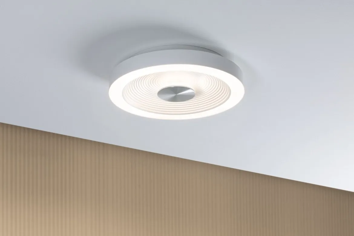 Paulmann 71177 LED Deckenleuchte Volea 3000K dimmbar Weiß Silber IP44