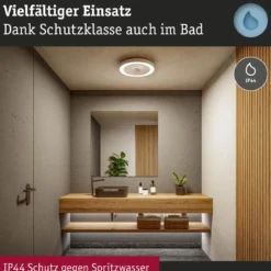 Paulmann 71179 LED Deckenleuchte Volea 40cm 3000K dimmbar Weiß Silber IP44