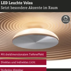 Paulmann 71180 LED Deckenleuchte Volea 40cm 3000K dimmbar Schwarz Gold IP44