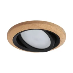 Paulmann 92237 LED Einbauleuchte Lanati 3er-Set schwenkbar 2700K Holzoptik Schwarz