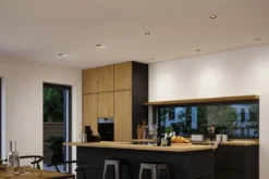 Paulmann 92237 LED Einbauleuchte Lanati 3er-Set schwenkbar 2700K Holzoptik Schwarz