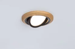 Paulmann 92237 LED Einbauleuchte Lanati 3er-Set schwenkbar 2700K Holzoptik Schwarz