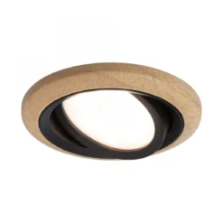 Paulmann 92238 LED Einbauleuchte Lanati schwenkbar 2700K Holzoptik Schwarz