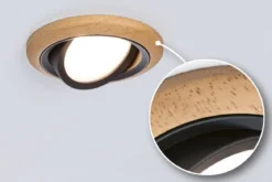 Paulmann 92238 LED Einbauleuchte Lanati schwenkbar 2700K Holzoptik Schwarz