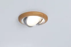 Paulmann 92239 LED Einbauleuchte Lanati 3er-Set schwenkbar 2700K Holzoptik Alu