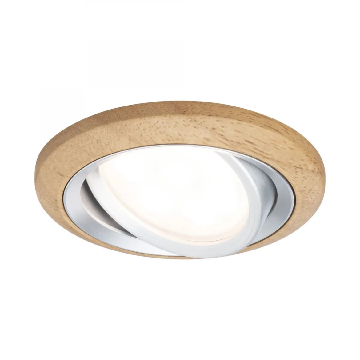 Paulmann 92240 LED Einbauleuchte Lanati schwenkbar 2700K Holzoptik Alu