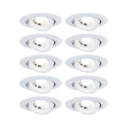 Paulmann 99996 LED Einbauleuchten 10er-Set schwenkbar 3000K Weiß