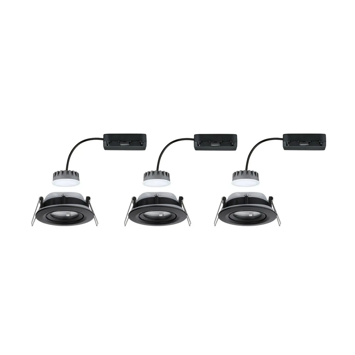 Paulmann 93082 LED Einbauleuchte Nova Plus Coin Basiset schwarz IP65 2700K