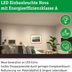 Paulmann 92454 LED Einbauleuchte Nova Coin Einzelleuchte rund 4000K Eisen