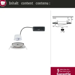 Paulmann 92454 LED Einbauleuchte Nova Coin Einzelleuchte rund 4000K Eisen