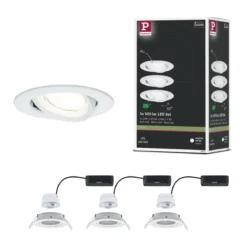 Paulmann 92455 LED Einbauleuchte Nova Coin 3er-Set rund 4000K Weiß