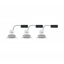 Paulmann 92456 LED Einbauleuchte Nova Coin 3er-Set rund 4000K Eisen gebürstet