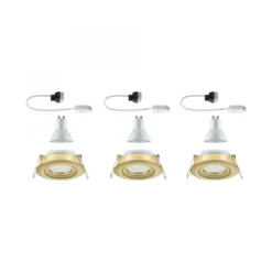 Paulmann 92408 LED Einbauleuchte Nova Plus 3er-Set schwenkbar 93mm gold IP65 dimmbar