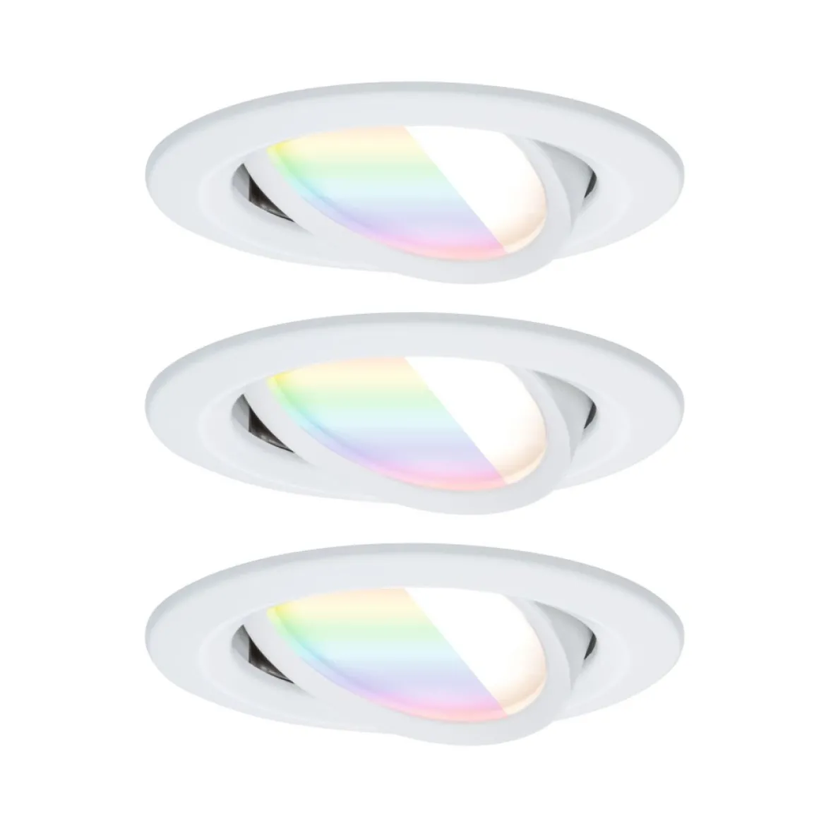 Paulmann 92433 LED Einbauleuchte Nova Coin 3er-Set Zigbee RGBW Weiß matt