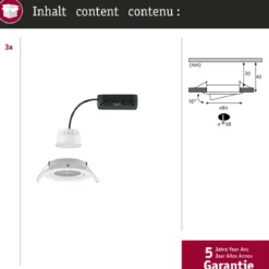 Paulmann 92433 LED Einbauleuchte Nova Coin 3er-Set Zigbee RGBW Weiß matt