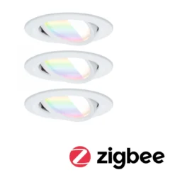 Paulmann 92433 LED Einbauleuchte Nova Coin 3er-Set Zigbee RGBW Weiß matt