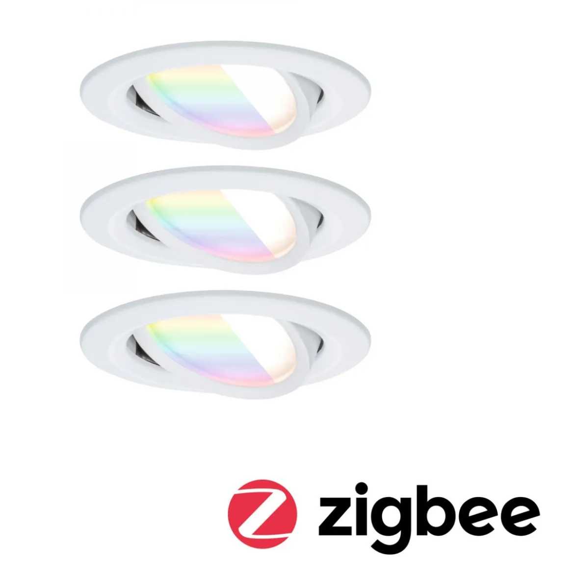 Paulmann 92433 LED Einbauleuchte Nova Coin 3er-Set Zigbee RGBW Weiß matt