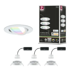 Paulmann 92433 LED Einbauleuchte Nova Coin 3er-Set Zigbee RGBW Weiß matt