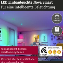 Paulmann 92435 LED Einbauleuchte Nova Coin 3er-Set Zigbee RGBW Alu gedreht