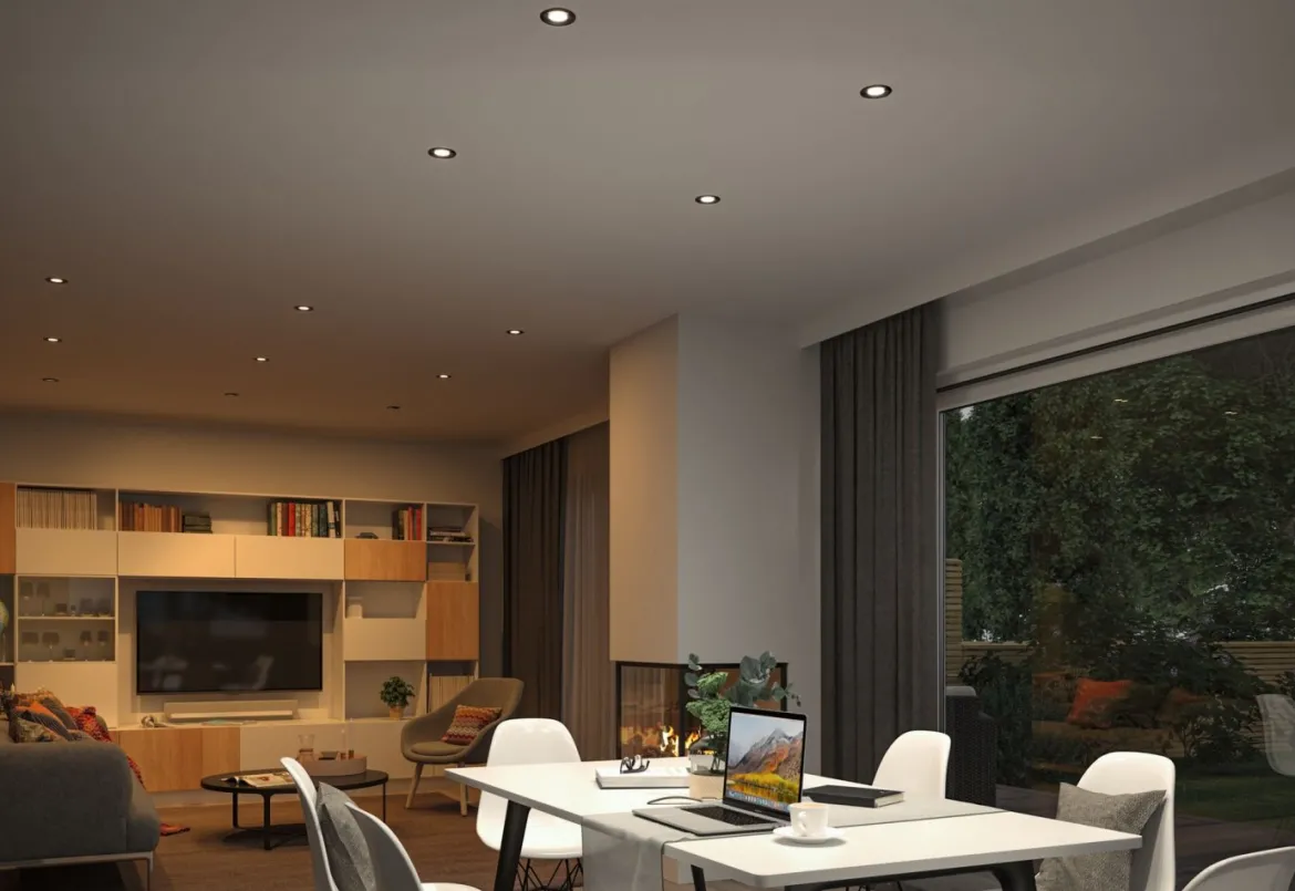 Paulmann 92437 LED Einbauleuchte Nova Coin 3er-Set Zigbee RGBW Schwarz matt