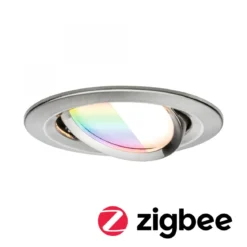 Paulmann 92439 LED Einbauleuchte Nova Coin Zigbee RGBW Eisen gebürstet