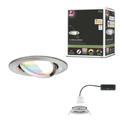 Paulmann 92439 LED Einbauleuchte Nova Coin Zigbee RGBW Eisen gebürstet