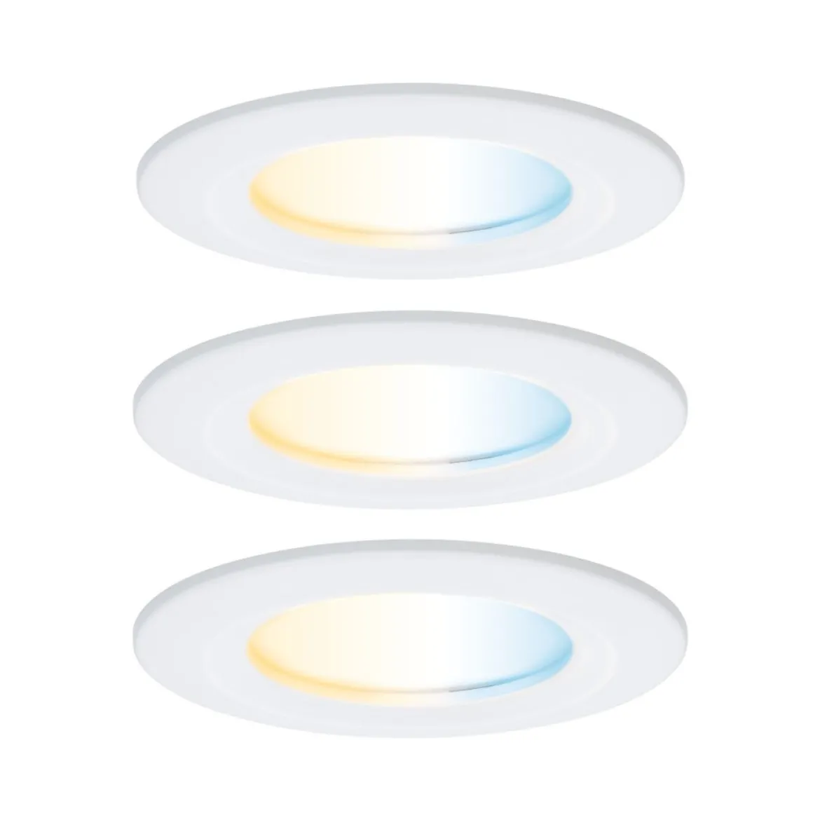 Paulmann 92442 LED Einbauleuchte Nova Coin 3er-Set Zigbee Tunable White Weiß matt IP44