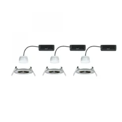Paulmann 92443 LED Einbauleuchte Nova Coin 3er-Set Zigbee Tunable White Eisen gebürstet IP44
